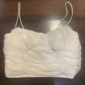 white cropped top